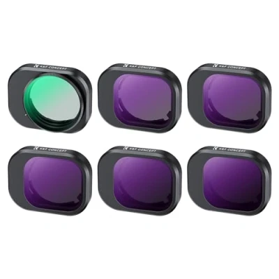 Afbeelding van K&amp;F Concept Mini 4 Pro ND filterset, polarisatiefilter, 6 stuks CPL, ND8, ND16, ND32, ND64, ND128 filters compatibel met DJI Pro, multi coated HD optisch glas, aluminium versie