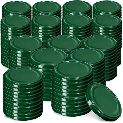 Afbeelding van KADAX Schroefdeksel met diameter van 82 mm, metalen twist off deksel, reservedeksel voor inmaakpotten en weckpotten, deksel 6 inkepingen (200 stuks, groen)