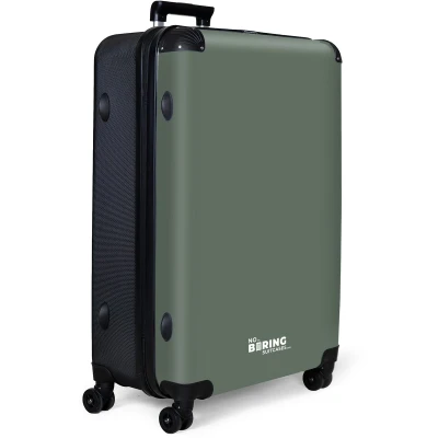 Afbeelding van NoBoringSuitcases.com® Koffer groot Reiskoffer lichtgewicht Olijf groen Effen Rolkoffer met 4 wielen Grote trolley XL 98 liter bagage