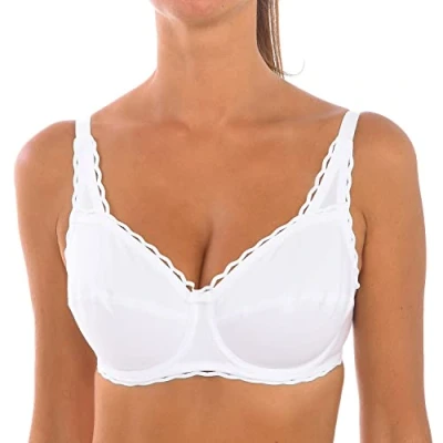 Afbeelding van Playtex Met gekruiste hartvormige beugels, dames, biologisch katoen, beha, wit, 115D, Wit., 100D