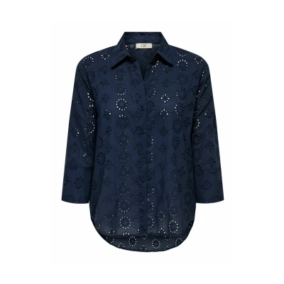 Afbeelding van JDY Normal Geschnitten Lange ÄRMELBÜNDCHEN VOLUMINÖSER Armschnitt Overhemdblouse, Dames, Maat: XL, Dunkelblau