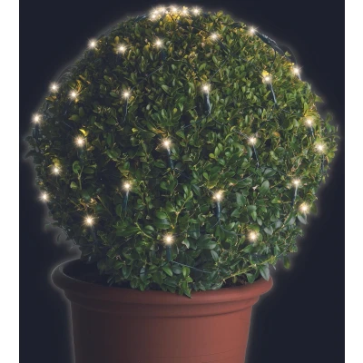 Afbeelding van LED netverlichting buxus buit diameter 35cm 60L groen warm wit Lumineo