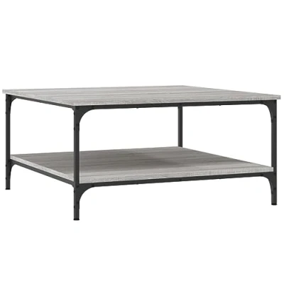 Afbeelding van Salontafel 80x80x40 cm bewerkt hout grijs sonoma eikenkleurig