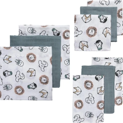 Afbeelding van Meyco hydrofiele starterset Animal set van 3x3 grijsgroen/wit/bruin
