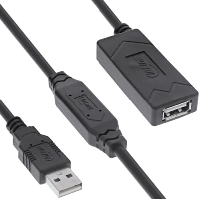 Afbeelding van InLine USB 2.0 actieve verlenging, A stekker/contactdoos, 15m (15 m, 2.0), kabel