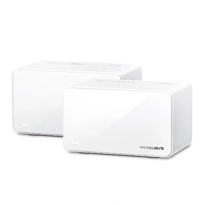 Afbeelding van TP Link Mercusys Halo H90X (2 stuks) WiFi 6 Mesh Router AX6000 Mbps, 2,5 Gigabit poort, kinderbeveiliging, repeater en toegangspunt, verbind tot 150 apparaten, 2 stuks met afdekking 550 ㎡