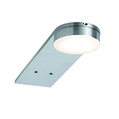Afbeelding van Paulmann 93567 LED meubellamp Setup rond incl. 3x3,2 watt kastlamp ijzer geborsteld kastlicht metaal, acryl keukenlamp 2700 K,Staal