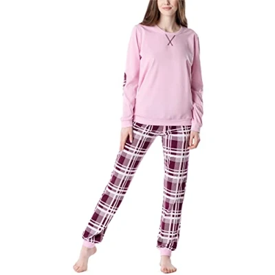 Afbeelding van Merry Style Dames Pyjama MS10 168 (Roze Geruit, XXL)
