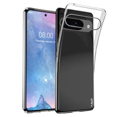 Afbeelding van J&amp;D Case Compatibel voor Google Pixel 9 Hoesje, Ultra Slim Lichtgewicht Clear Schokbestendig Beschermende Rubberen Siliconen Bumper Cover Case, Transparant