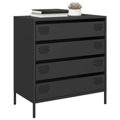 Afbeelding van Dressoir 68x39x73,5 cm koudgewalst staal zwart