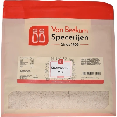 Afbeelding van Van Beekum Specerijen Knakworst Mix 1 kilo (hersluitbare stazak)