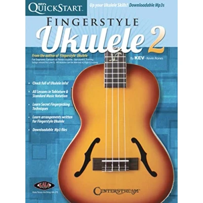 Afbeelding van Kev&#039;s QuickStart For Fingerstyle Ukulele Volume 2: Soprano, Concert or Tenor Ukuleles in Standard C Tuning (High G)