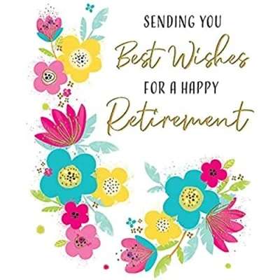 Afbeelding van Piccadilly Greetings Modern Best Wishes Happy Pensioenkaart 8 x 6 inch, wit