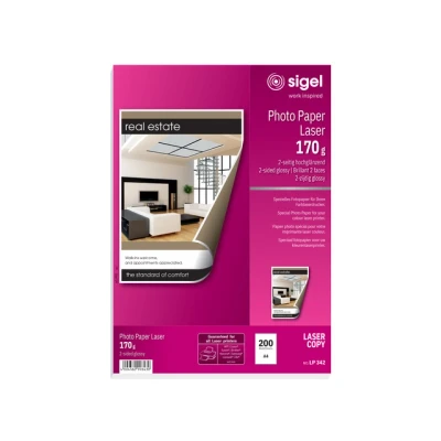 Afbeelding van Fotopapier Sigel kleurenlaser A4 hoogwit glans 170gr 200vel