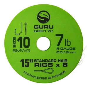 Afbeelding van Guru Onderlijn SMWG Standard Hair 15 (8 pcs) Maat : Haak 12 N Gauge 0.19mm (7lb)