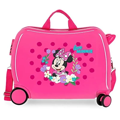 Afbeelding van Disney Rolling Suitcase 4 Wheels Minnie Mouse Golden Days Fuchsia