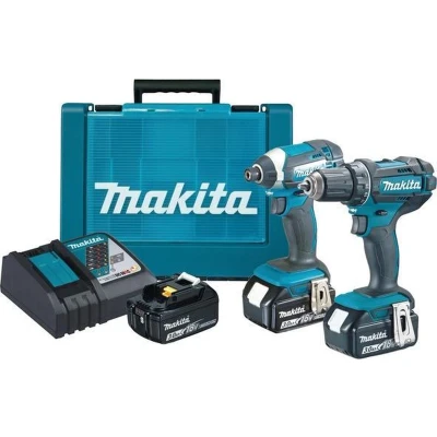 Afbeelding van Makita DLX2127X1 Combiset DDF482 18v Boor /schroefmachine + DTD152 slagschroevendraaier 3,0 Ah accu (3 st), snellader in koffer