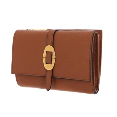 Afbeelding van Coccinelle Leren Portemonnee Cosima Wallet Caramel Bruine