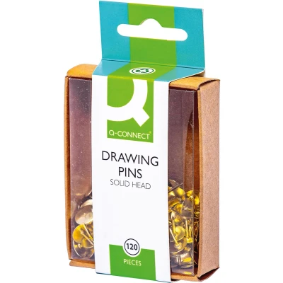 Afbeelding van Q connect Punaises, Doosje Van 120 Stuks, Messing Punaises