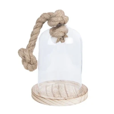 Afbeelding van Clayre &amp; Eef Stolp Ø 12x16 cm Transparant Glas Hout