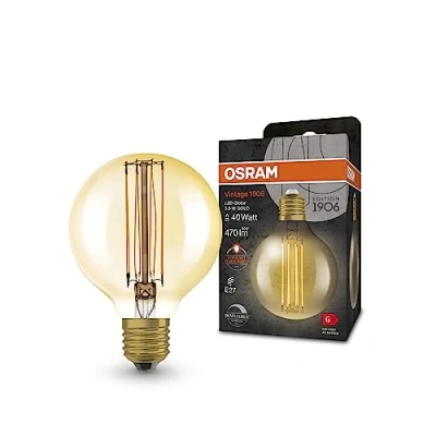 Afbeelding van Ledvance led lamp goud le 120mm diam 80mm temp 2200k voet e27 4099854090844