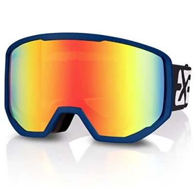 Afbeelding van EXP VISION skibril voor dames en heren, snowboardbril, sneeuwbril, OTG, 100% uv bescherming, brildragers, anti condens, rood
