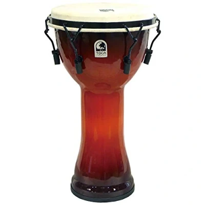 Afbeelding van Toca Djembe Freestyle Touw Afgestemde Afrikaanse Zonsondergang Mechanisch afgesteld 10&quot; Mechanically Tuned