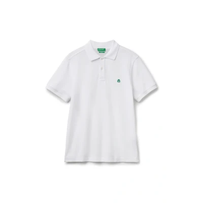 Afbeelding van United Colors of Benetton Short Sleeve Poloshirt, Heren, Maat: XS, White