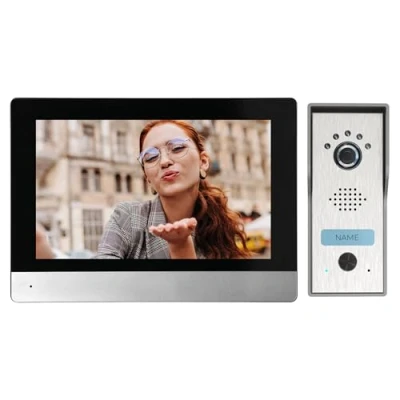 Afbeelding van Miratic 4 Draads Video Intercomsysteem met 7&quot; Full HD Touchscreen Deurbel Camera Zwart en Zilver