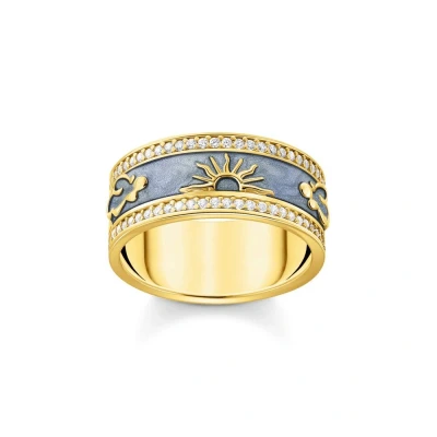 Afbeelding van Thomas Sabo TR2450 565 1 54 Ring Dames 925er Zilver geel verguld ringmaat