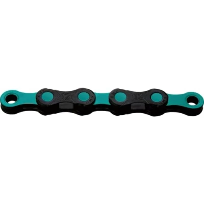 Afbeelding van KMC Ketting 1/2 11/128 118 12V DLC 12 zwart/celeste