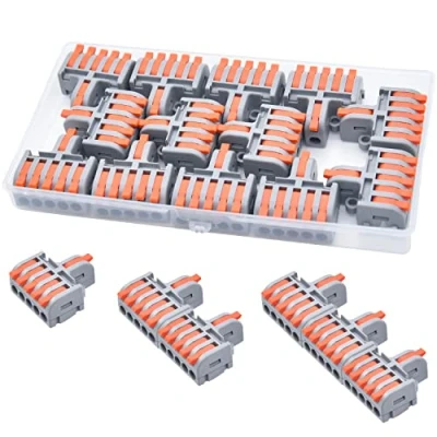 Afbeelding van XALXMAW 13 stuks compacte verbindingsklemmen, 1 In 5 Uit, draadpush kabelconnector, elektrische aansluitklemmen, 0,2 4mm²