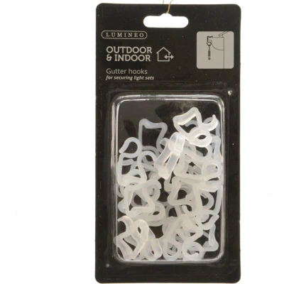 Afbeelding van Dakgoothaakjes 3,5 x 2,5CM wit voor lichtstring set van 24 stuks
