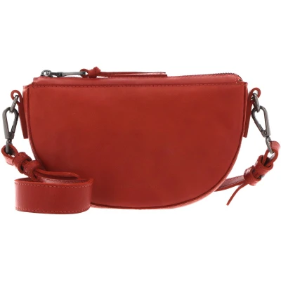 Afbeelding van FREDsBRUDER Leren Schoudertas Jola Halfmoon Bag Rust Rood