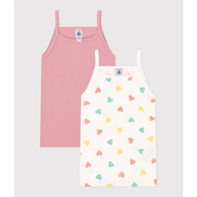 Afbeelding van Petit Bateau KIDS CAB PETI Chemises Bretelles 2 PACK Hemd voor kinderen, Maat: 140, Charme/marshmallow/aquatic/multicolor