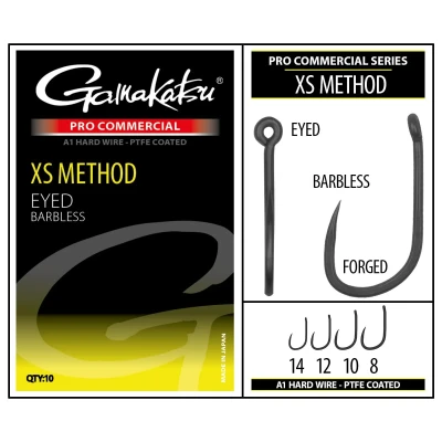 Afbeelding van Gamakatsu Coars Pro C XS Method A1 PTFE Eyed Barbless (10 pcs) Maat : 10