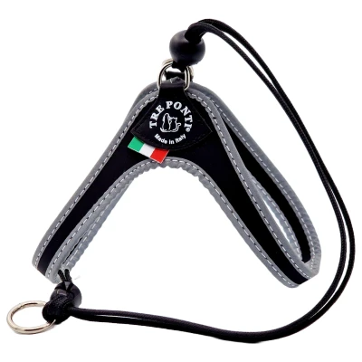 Afbeelding van Tre Ponti Liberta Tuig Zwart&amp;Reflectie Hondenharnas 27 37 cm Tot 4 Kg