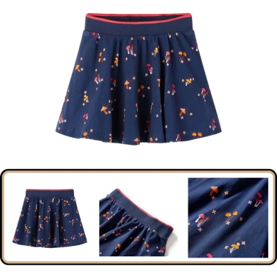 Afbeelding van Kinderrokje Marineblauw Maat 92 Paddenstoelenprint Meisjesrokje Kindermode Zomerrokje Blauwe Rok