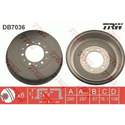Afbeelding van Trw Remtrommel DB7036
