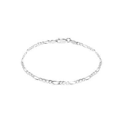 Afbeelding van Lucardi Kinder Zilveren Armband figaro 925 Zilver Zilverkleurig 19 cm