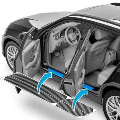 Afbeelding van uProtect Auto Instaplijstbescherming voor Skoda Octavia Combi RS 4 (IV) NX5 I 2020 2024 Beschermfolie, autodeur, accessoires, sierlijsten, lakbeschermingsfolie, carbon zwart