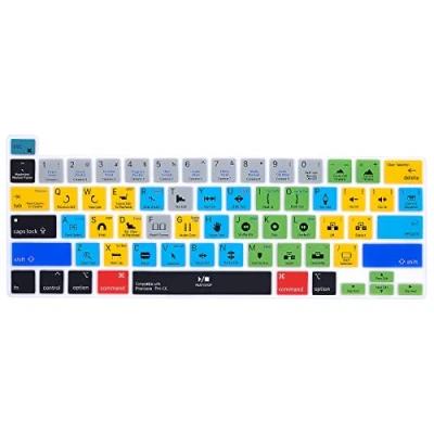 Afbeelding van MiNGFi Adobe Premiere Pro Toetscombinaties Silikon toetsenbordbeschermer compatibel met MacBook 16&quot; M1 (2019+) 13&quot; (2020+) model A2338 A2289 A2251 A2141 US/ANSI toetsenbordindeling