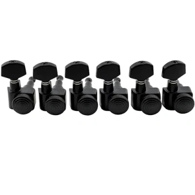 Afbeelding van Musiclily Pro 6 in lijn 2 pins Metaal Gitaar Locking Stemmechanieken Tuners voor Fender Strat/Tele, Zwart