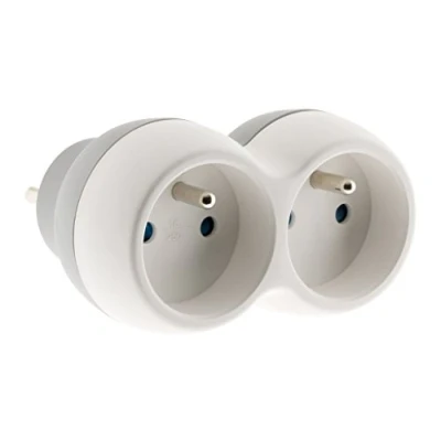 Afbeelding van Stekkerdoos met 2 stopcontacten voor gevel, biplieten, x 16 A, grijs/wit, serie Boléa Zenitech