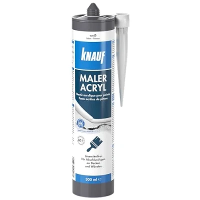 Afbeelding van Knauf 593604 schilder FIX + finish schilderacryl voor rek en aansluiting van weinig belasting acryl, voegenmassa het afdichten binnen buiten, wit, 300 ml