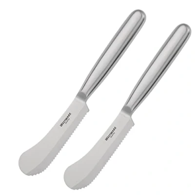 Afbeelding van Westmark 2 ontbijt /botermes, met gekartelde rand en brede punt, lengte: 22 cm, roestvrij staal, zilver, 135922E3