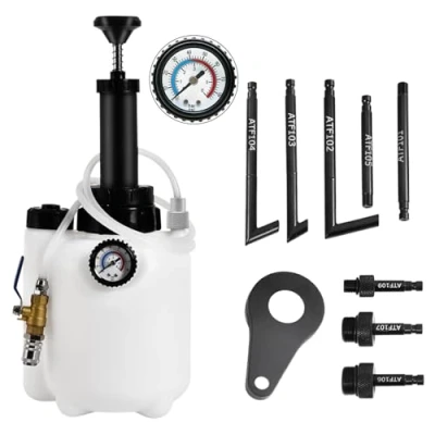 Afbeelding van C Q CHANG QI Transmissie Vloeistof Pomp (3L), Olie Vulsysteem Vloeibare Transfer Tool met 8 Aluminium AdaptersTransmissie Extractor