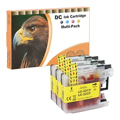 Afbeelding van D&amp;C 3x 10 geel XL inktpatronen compatibel met Brother LC223Xl, LC223 XL, LC 223 voor MFC J4420DW, J4620DW, J4625DW, J480DW, J5320DW, J5620DW, J5625DW, J562DW