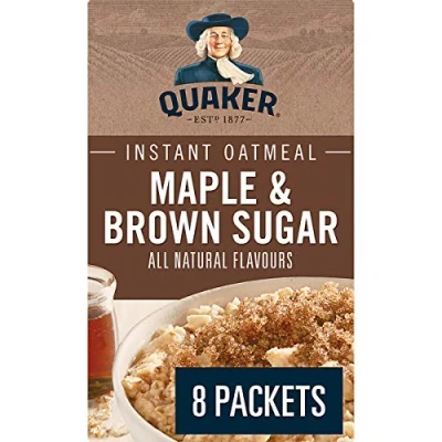 Afbeelding van Quaker Instant Oats Maple and Brown Sugar Oatmeal 8ct 344g/12.1oz Imported from Canada}