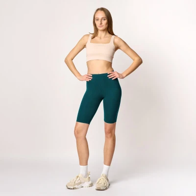 Afbeelding van Merry Style MS MS10 145 LE Dames Leggings Sport Vrijetijdsbroek Kort Viscose Sporbroek Yogabroek Smaragdgroen XL